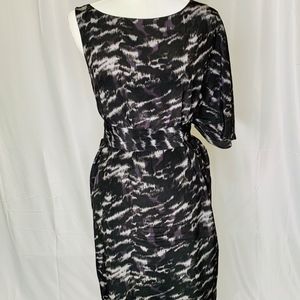 MICHAEL Kors Black & Grey 100% Silk Dress